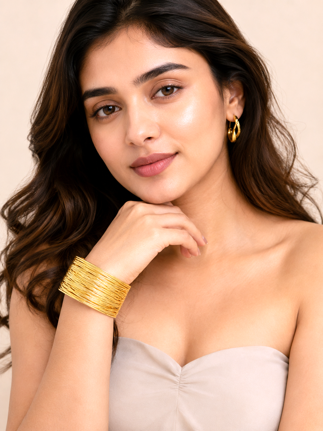 gold polished stainless steel open cuff bracelet for women stylish gold polished stainless steel open cuff bracelet for women stylish