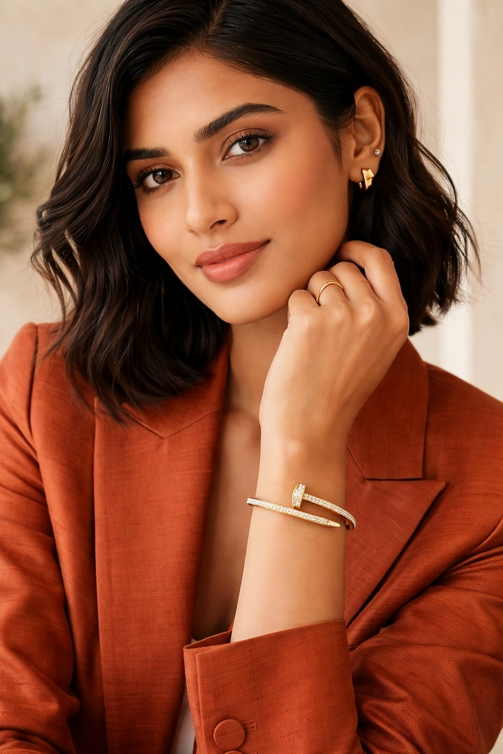 gold polished nail bangle bracelet for women stylish gold polished nail bangle bracelet for women stylish