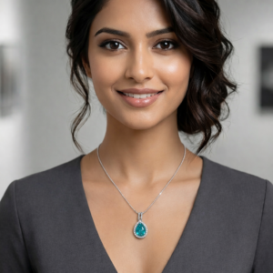 american diamond teardrop pendant necklace for women