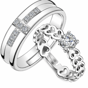 silvona jewel heartsync couple 925 sterling silver rings