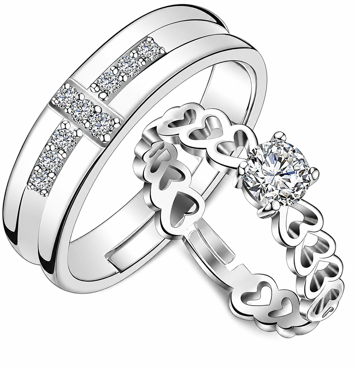 silvona jewel heartsync couple 925 sterling silver rings silvona jewel heartsync couple 925 sterling silver rings