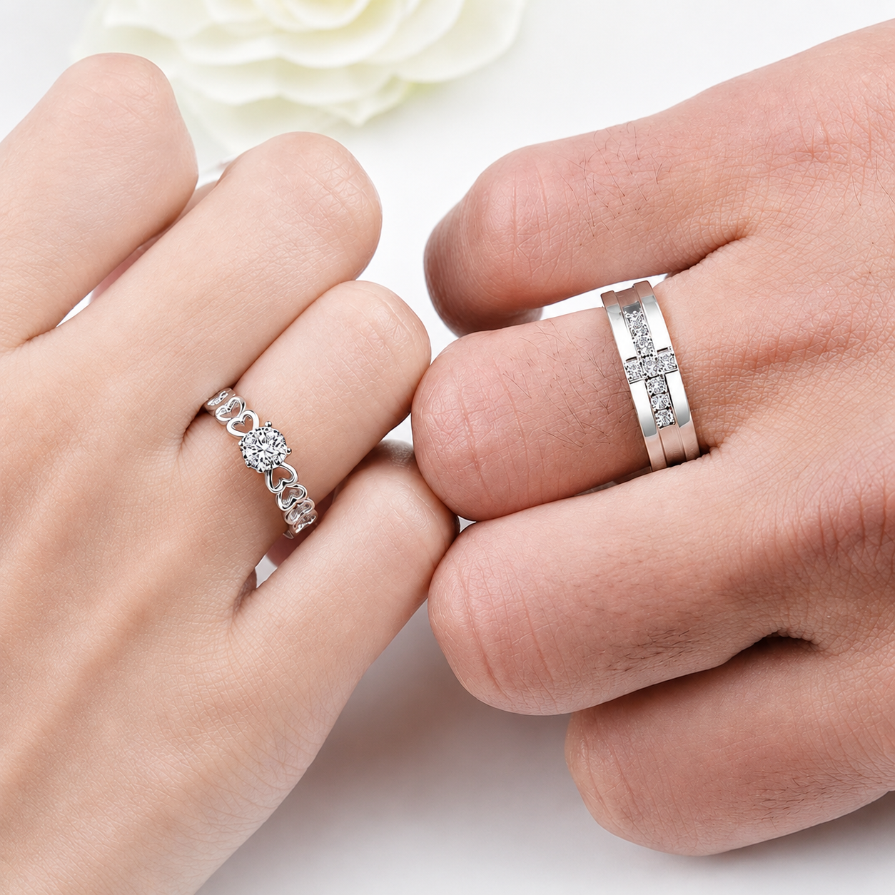 silvona jewel heartsync couple 925 sterling silver rings silvona jewel heartsync couple 925 sterling silver rings