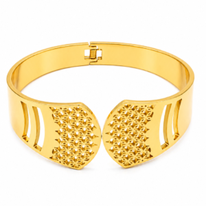 luxury designer gold polished cuff bracelet for girls stylish