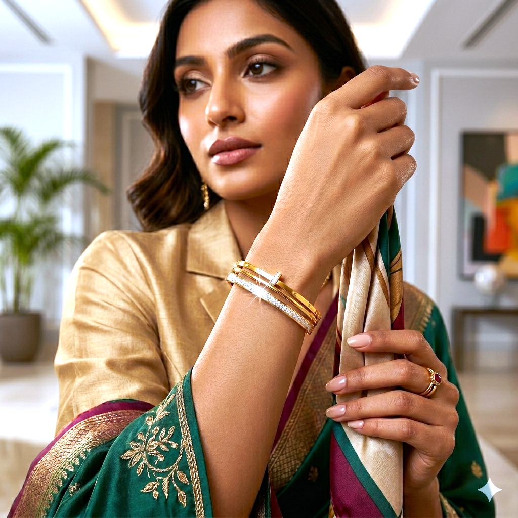 elegant designer gold plated crystal bangle for women elegant designer gold plated crystal bangle for women