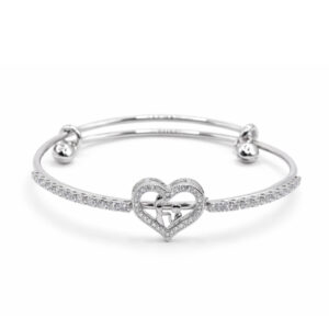 elegant heart ad bracelet for women,premium brass adjustable kada
