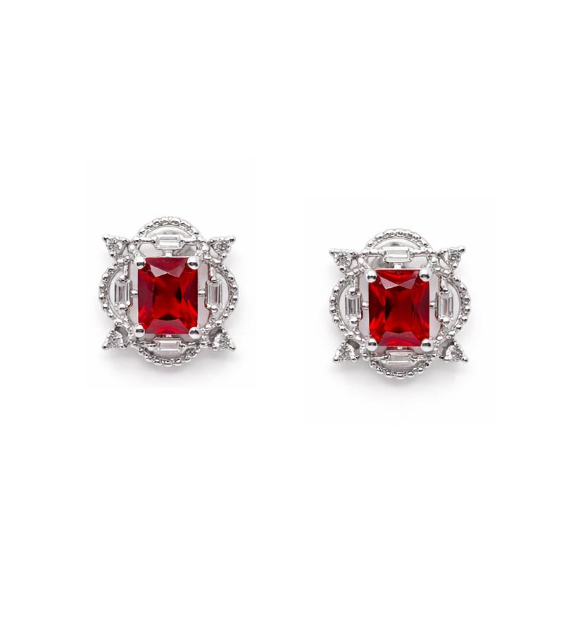 elegant red american diamond pendant set for women elegant red american diamond pendant set for women