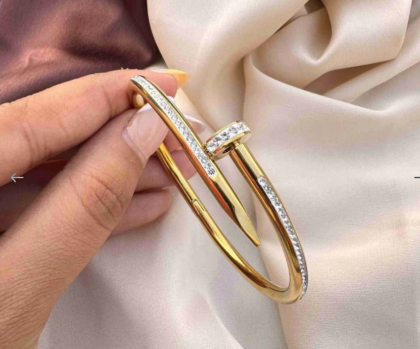 gold polished nail bangle bracelet for women stylish gold polished nail bangle bracelet for women stylish