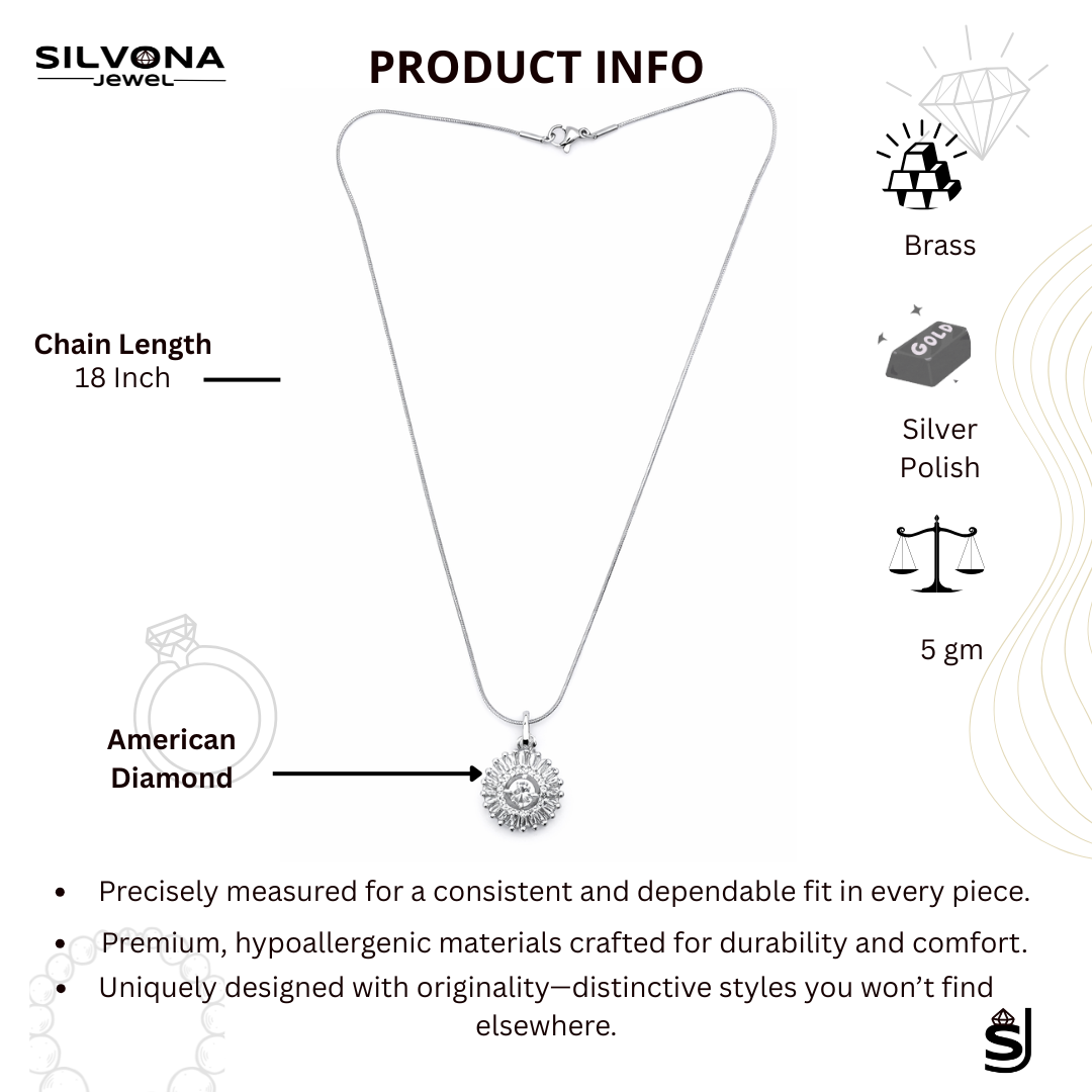 silvona american diamond sunburst pendant silvona american diamond sunburst pendant